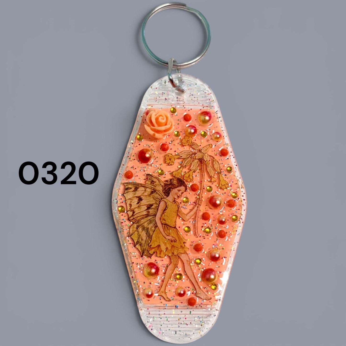 Whimsical Fairy Vintage style Hotel Motel Keychain