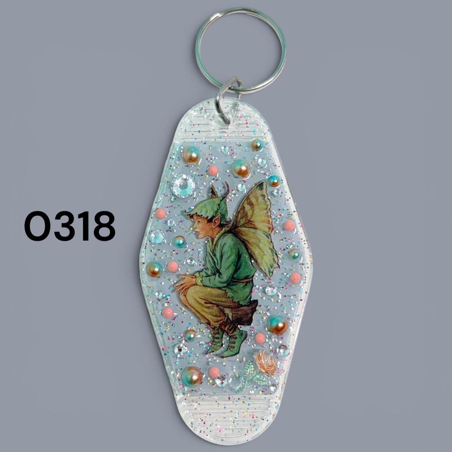 Whimsical Fairy Vintage style Hotel Motel Keychain