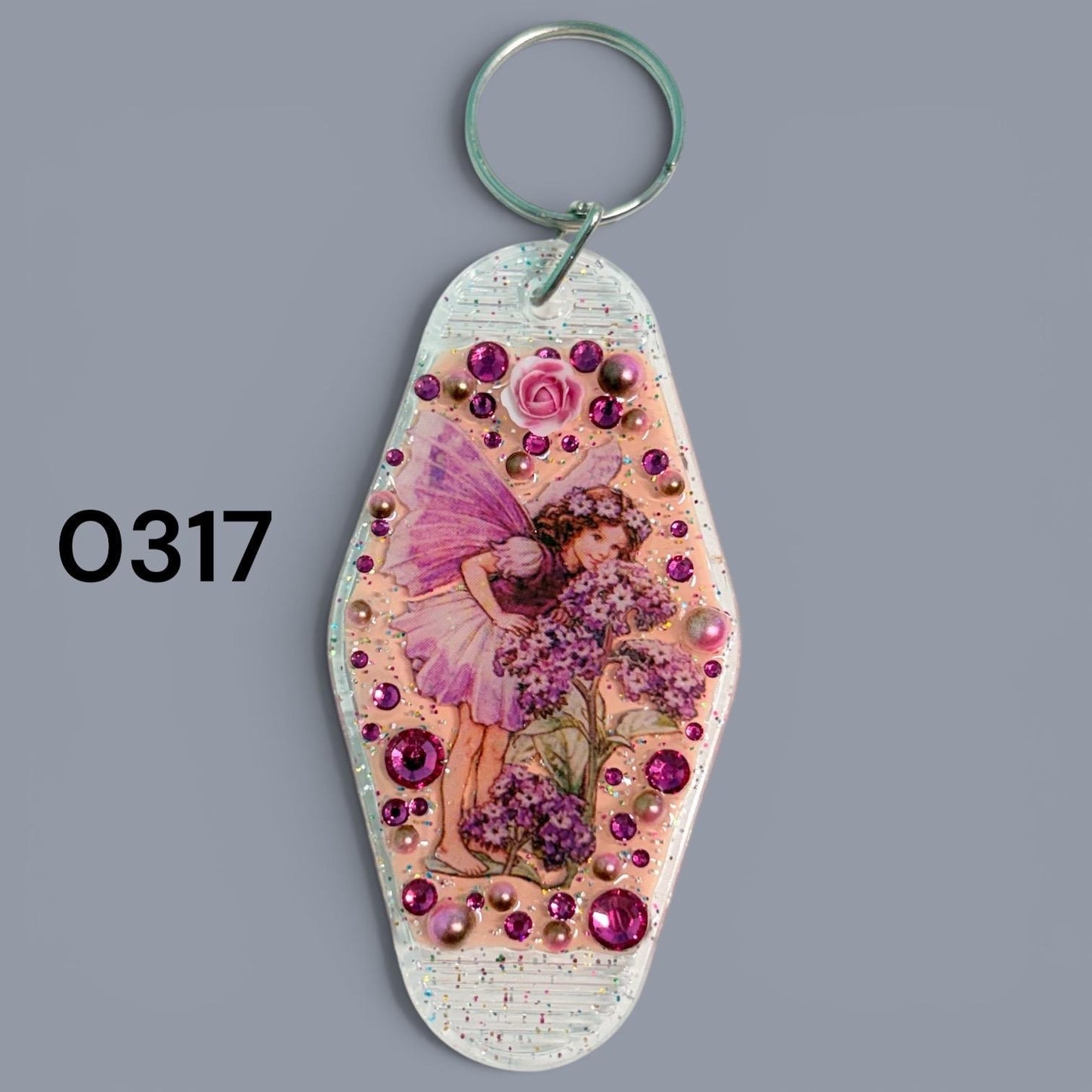 Whimsical Fairy Vintage style Hotel Motel Keychain