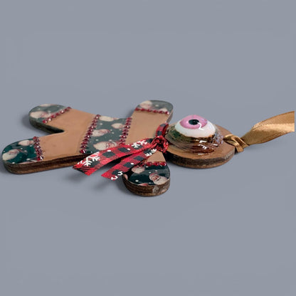 Hand-Painted One-Eyed Gingerbread Man Ornament