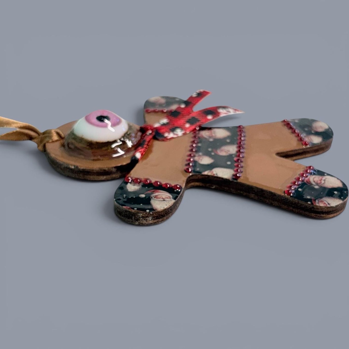 Hand-Painted One-Eyed Gingerbread Man Ornament