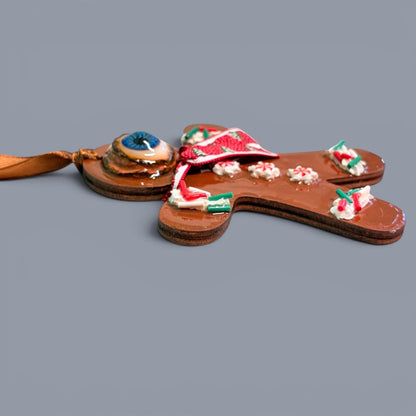 Hand-Painted One-Eyed Gingerbread Man Ornament