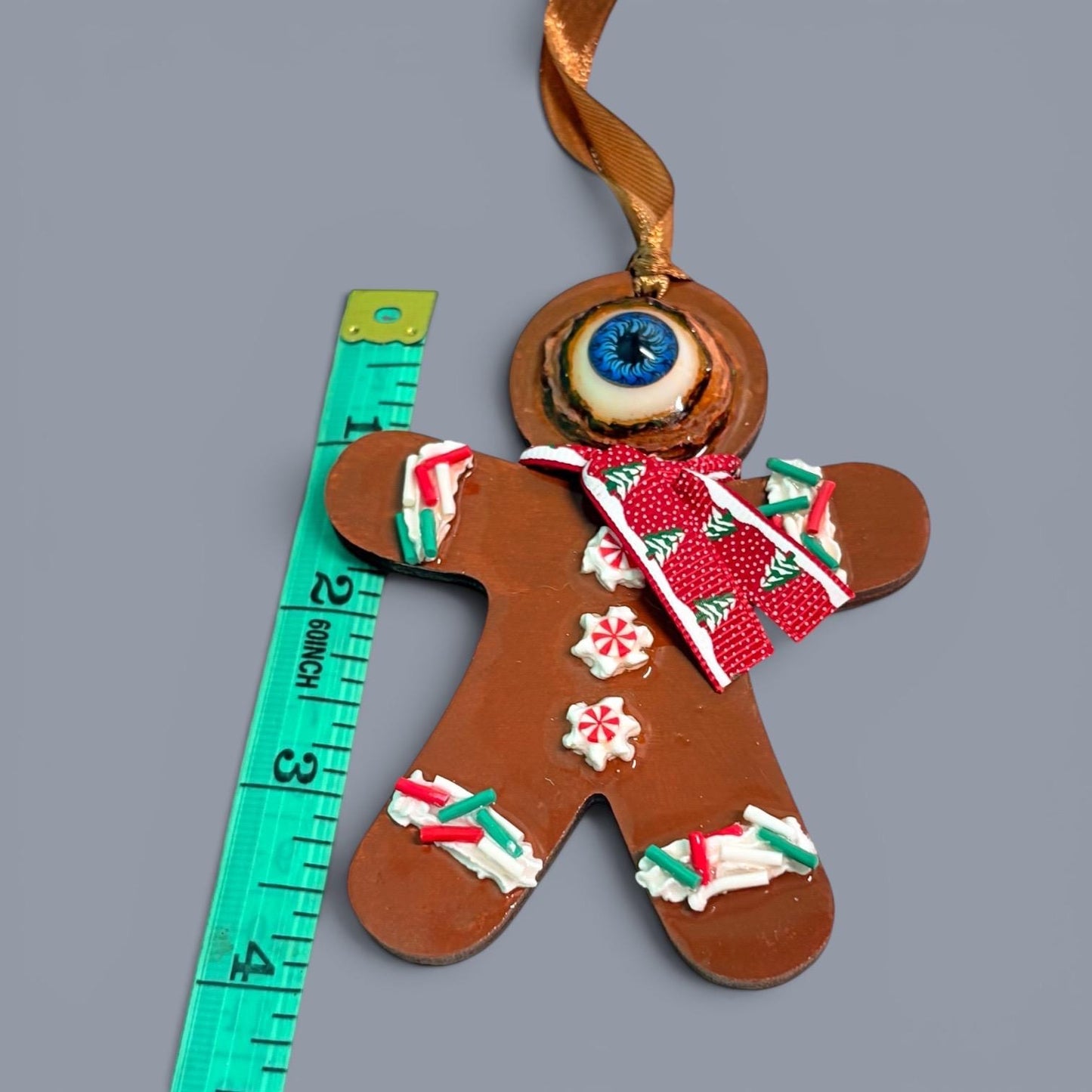 Hand-Painted One-Eyed Gingerbread Man Ornament