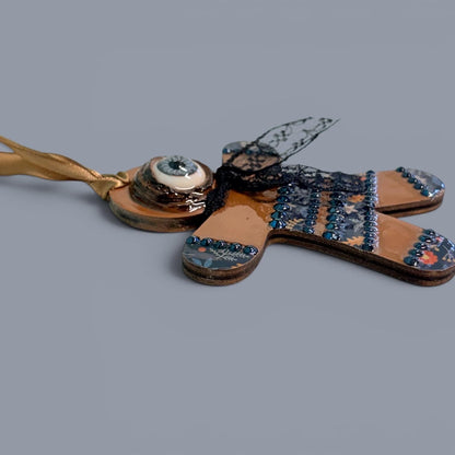 Hand-Painted One-Eyed Gingerbread Man Ornament