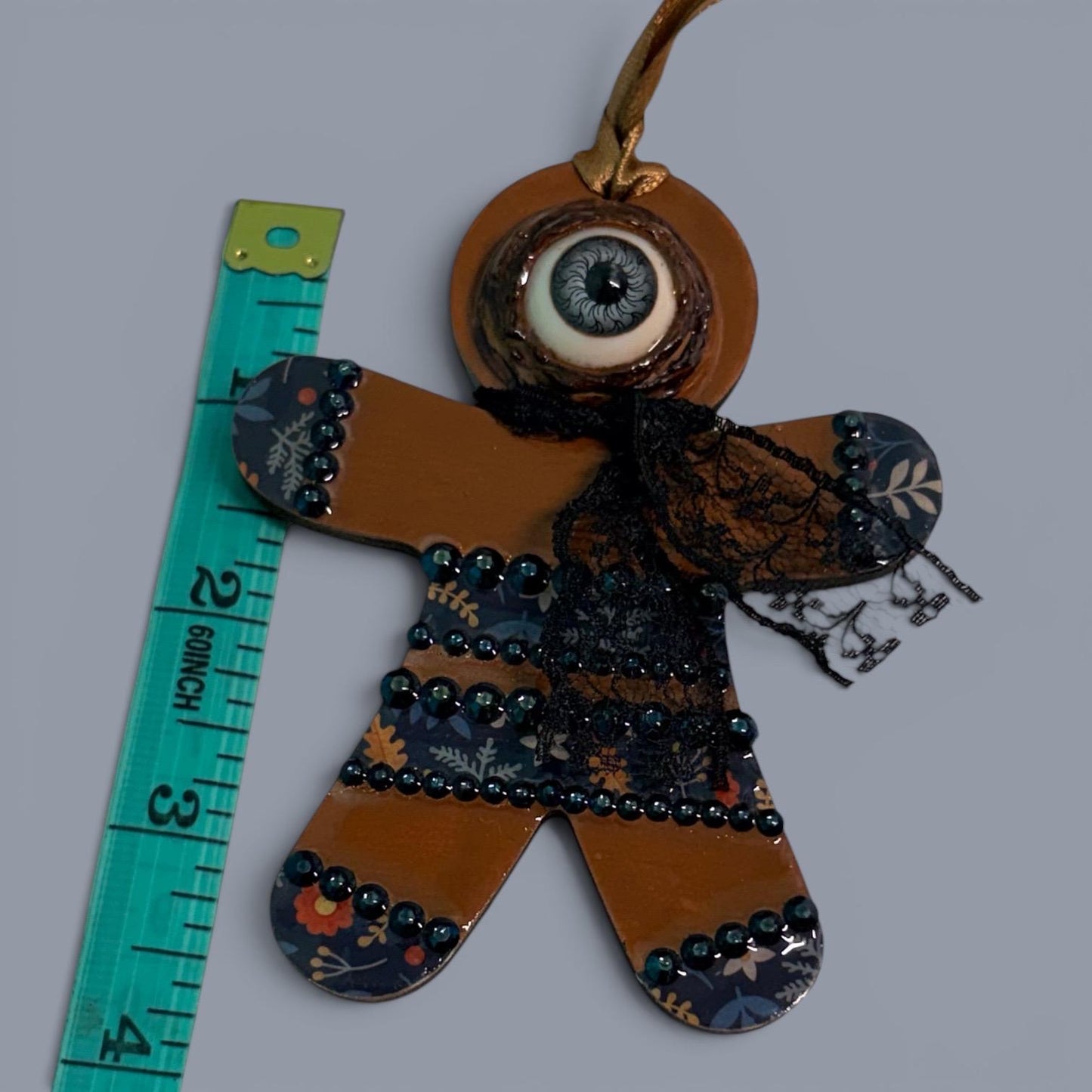 Hand-Painted One-Eyed Gingerbread Man Ornament