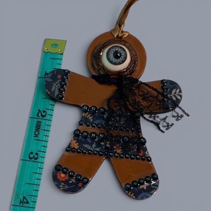 Hand-Painted One-Eyed Gingerbread Man Ornament