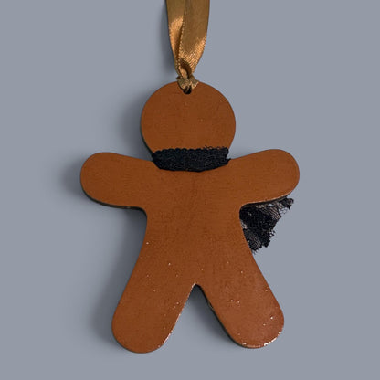 Hand-Painted One-Eyed Gingerbread Man Ornament | Whimsical Folk Art Christmas Decoration