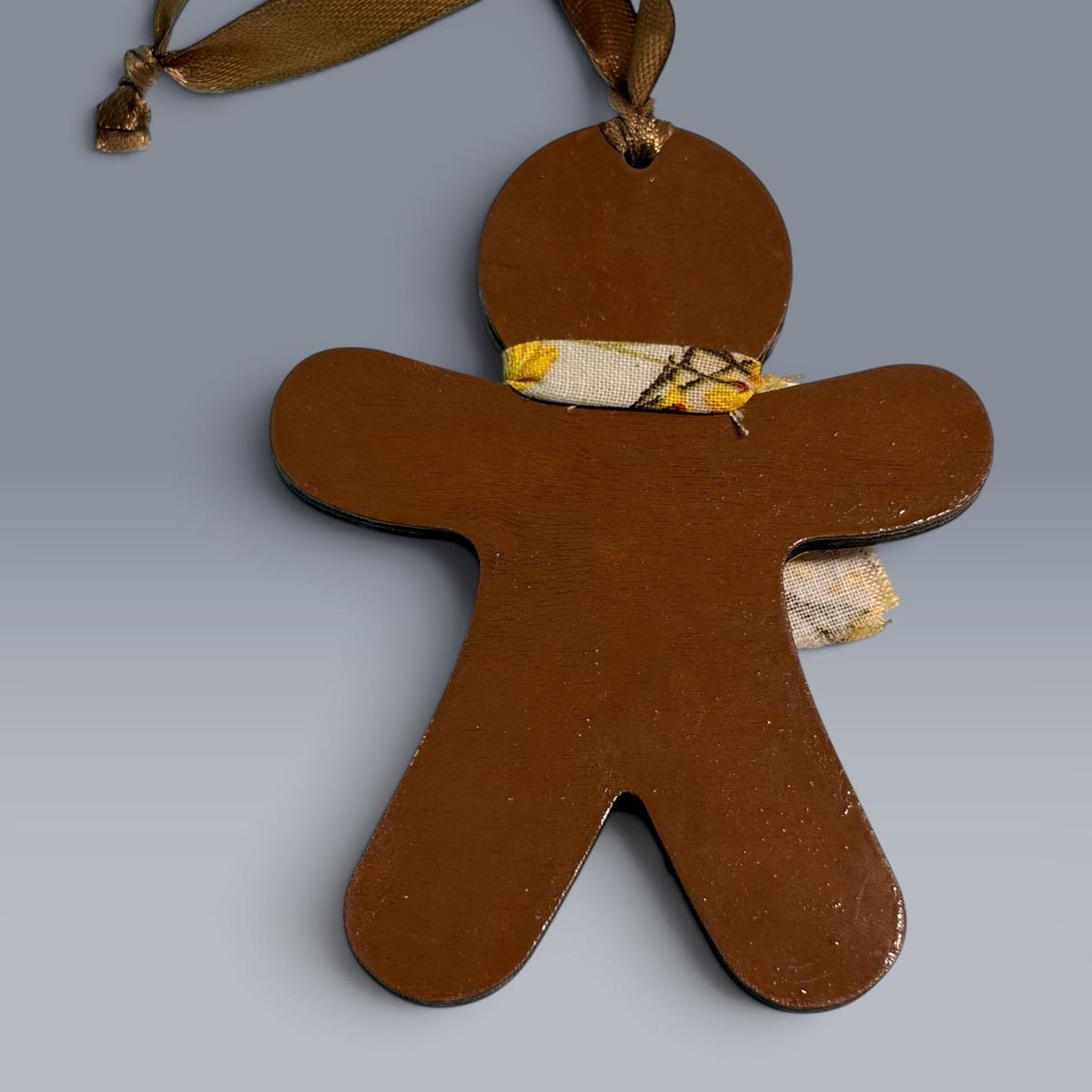 Hand-Painted One-Eyed Gingerbread Man Ornament  Whimsical Folk Art Christmas Decoration