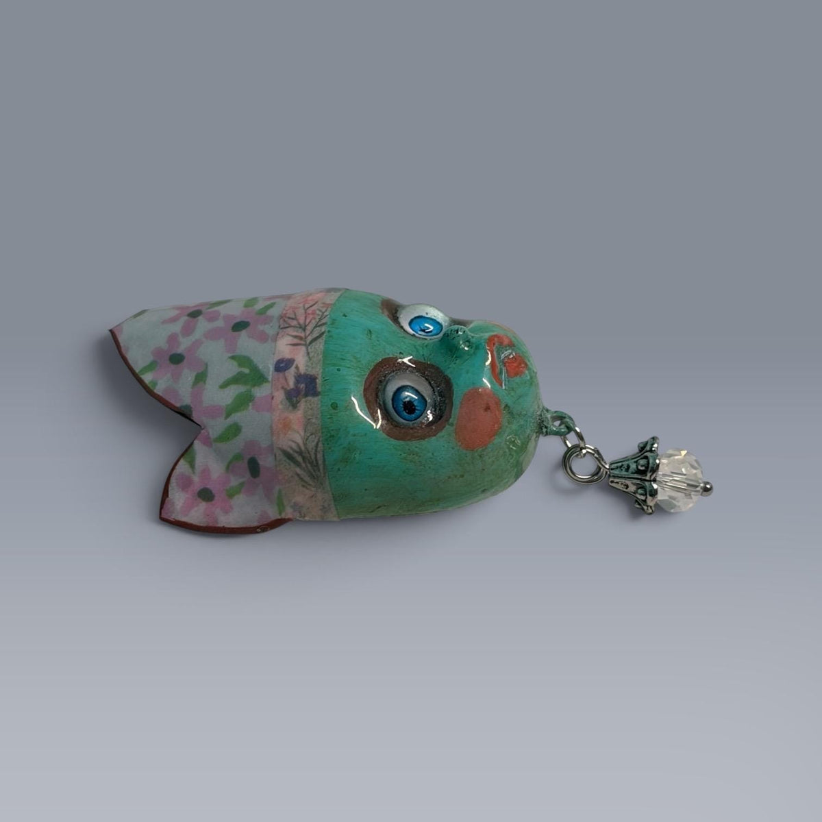 Handpainted Monster Fridge Magnet: Crowned Creepling Fae Goblin