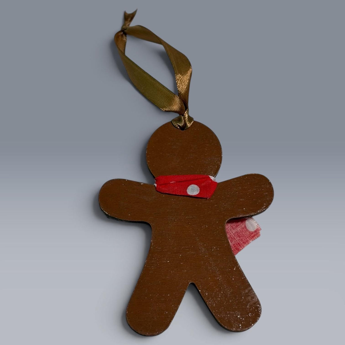 Hand-Painted One-Eyed Gingerbread Man Ornament  Whimsical Folk Art Christmas Decoration