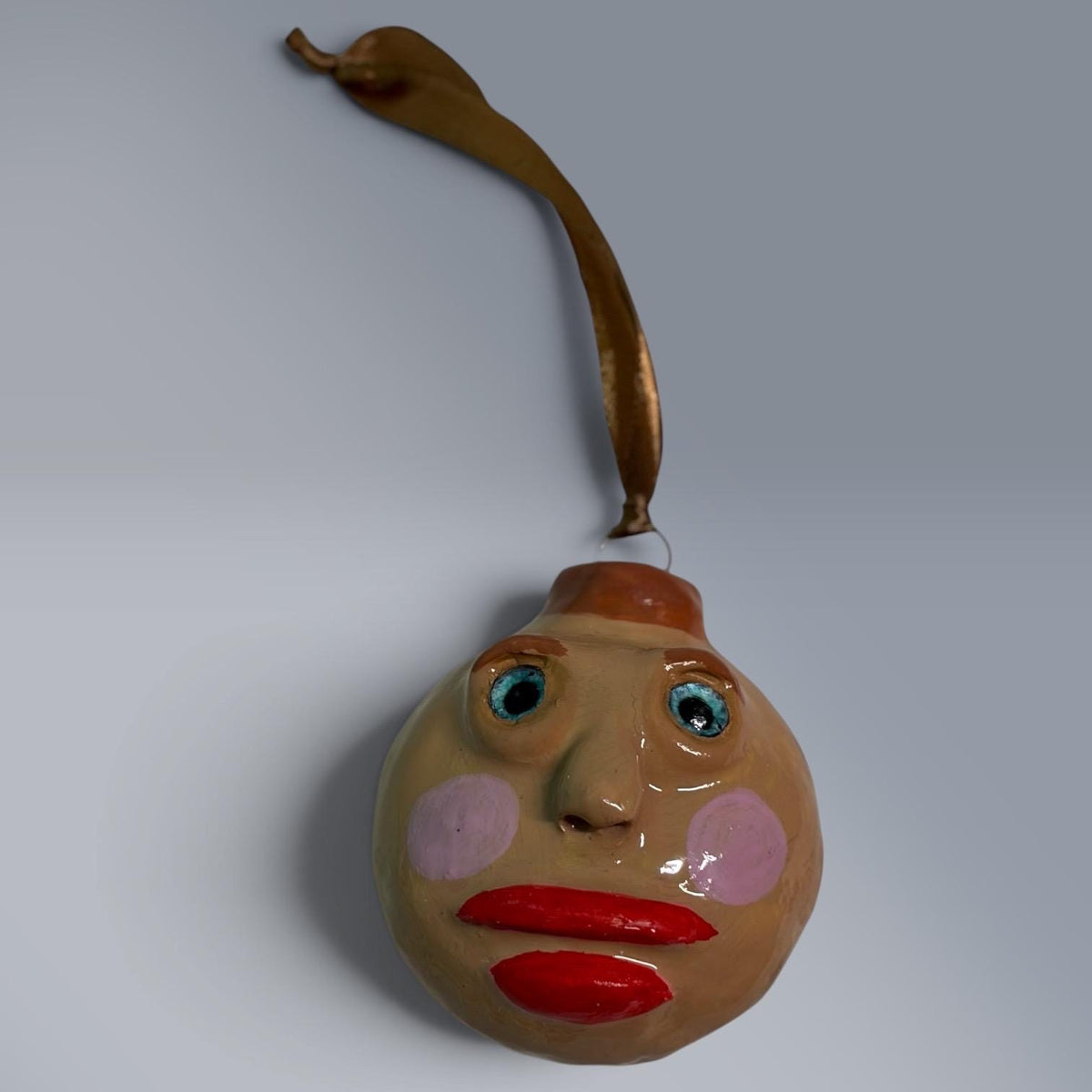 Whimsical Quirky Face Ornament Handmade Clay