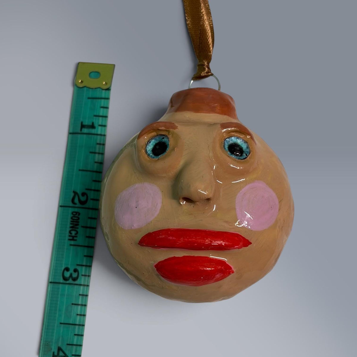 Whimsical Quirky Face Ornament Handmade Clay