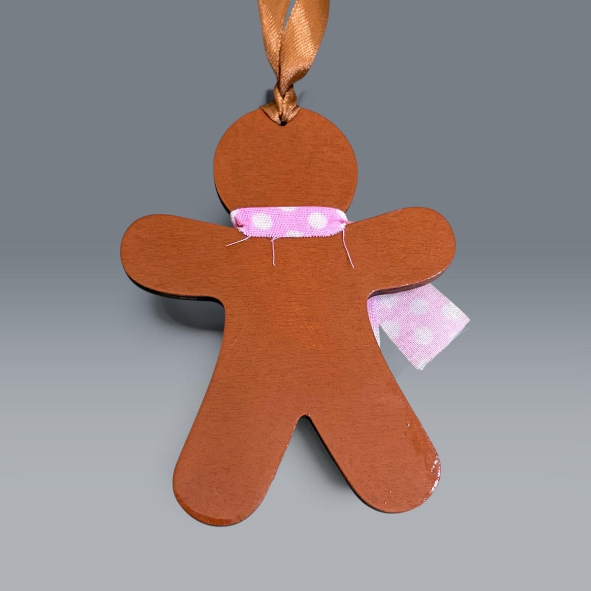 Hand-Painted One-Eyed Gingerbread Man Ornament  Whimsical Folk Art Christmas Decoration