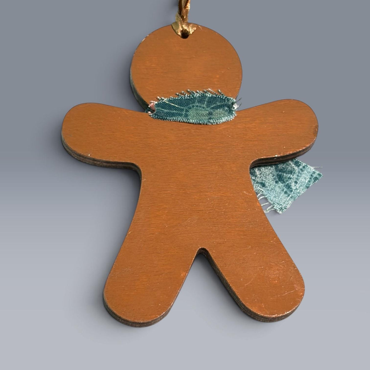 Hand-Painted One-Eyed Gingerbread Man Ornament  Whimsical Folk Art Christmas Decoration
