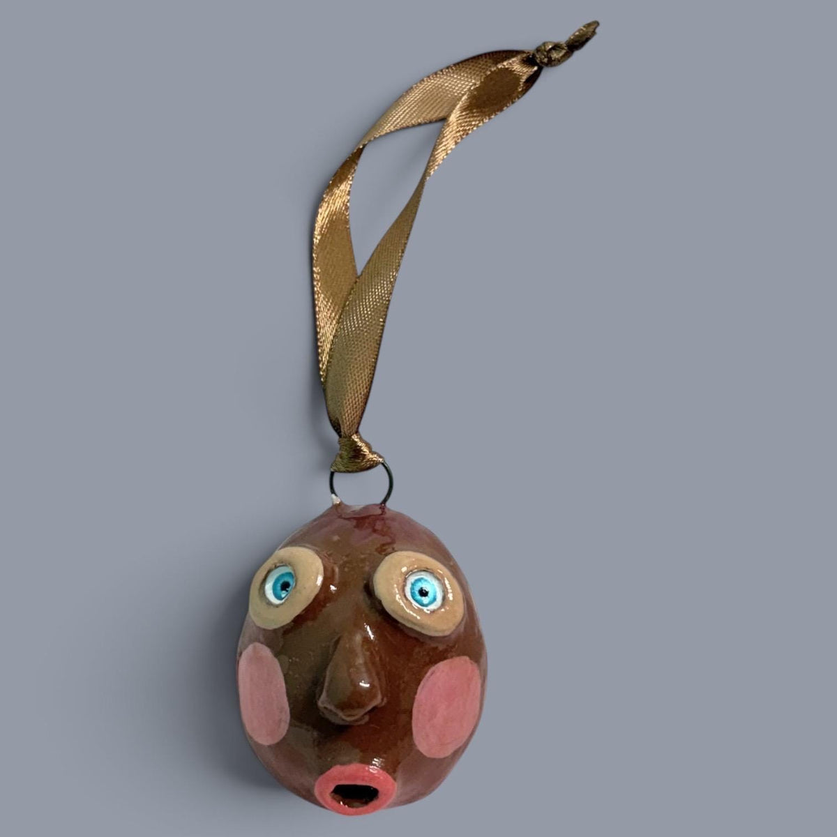 Quirky Rotten Eggie, Handmade Face Egg Ornament – Funny Clay Hanging Decoration, Easter, Mardi Gras