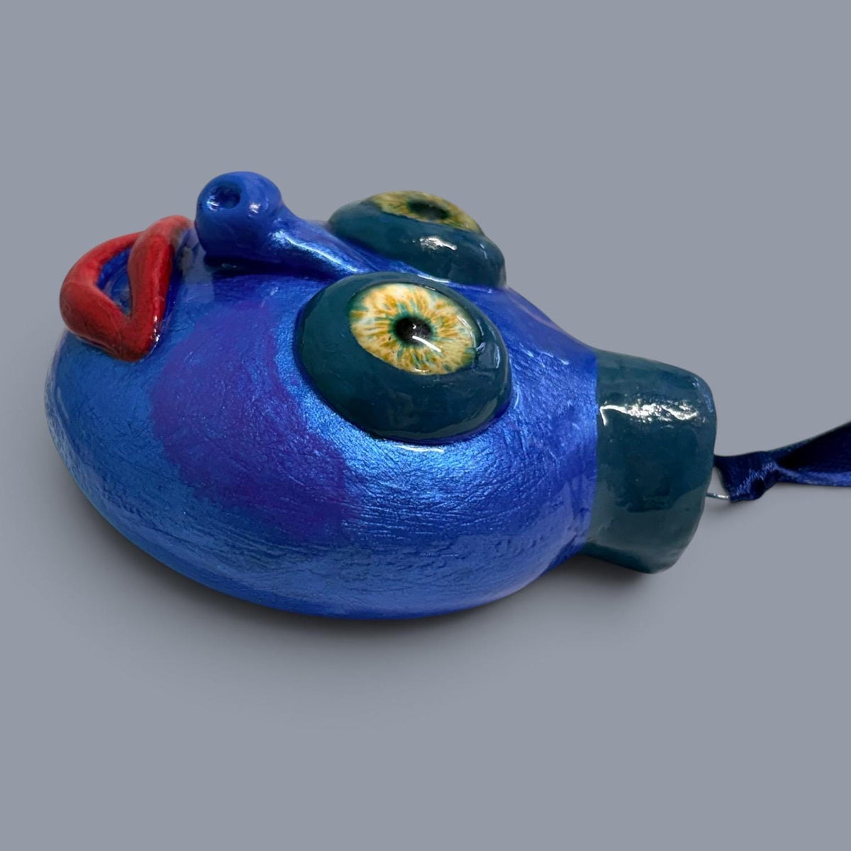 Whimsical Quirky Face Ornament Handmade Clay
