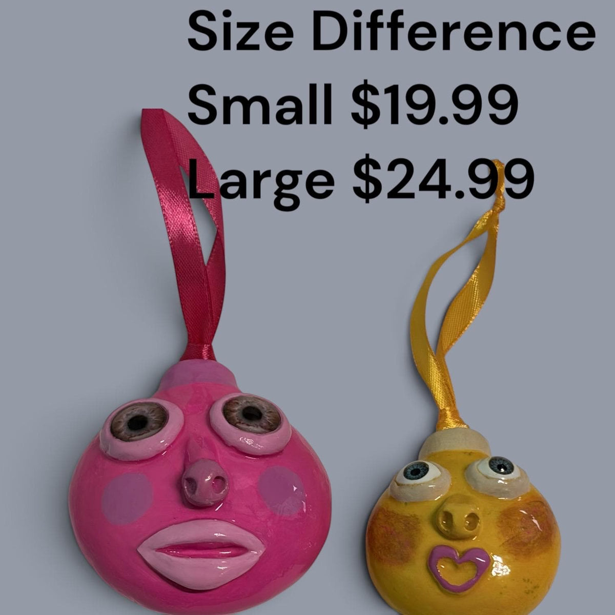 Whimsical Quirky Face Ornament Handmade Clay