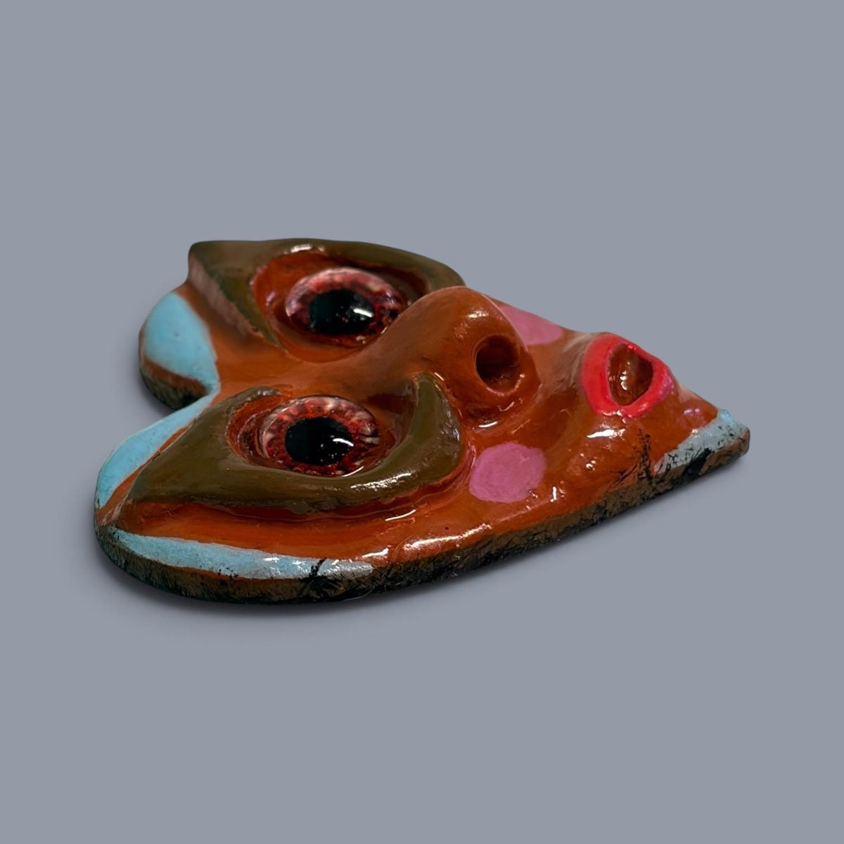 Handmade Creepling Two-Eyed Heart Magnet: Quirky Sculpture, Hand Painted, 2" Collectible