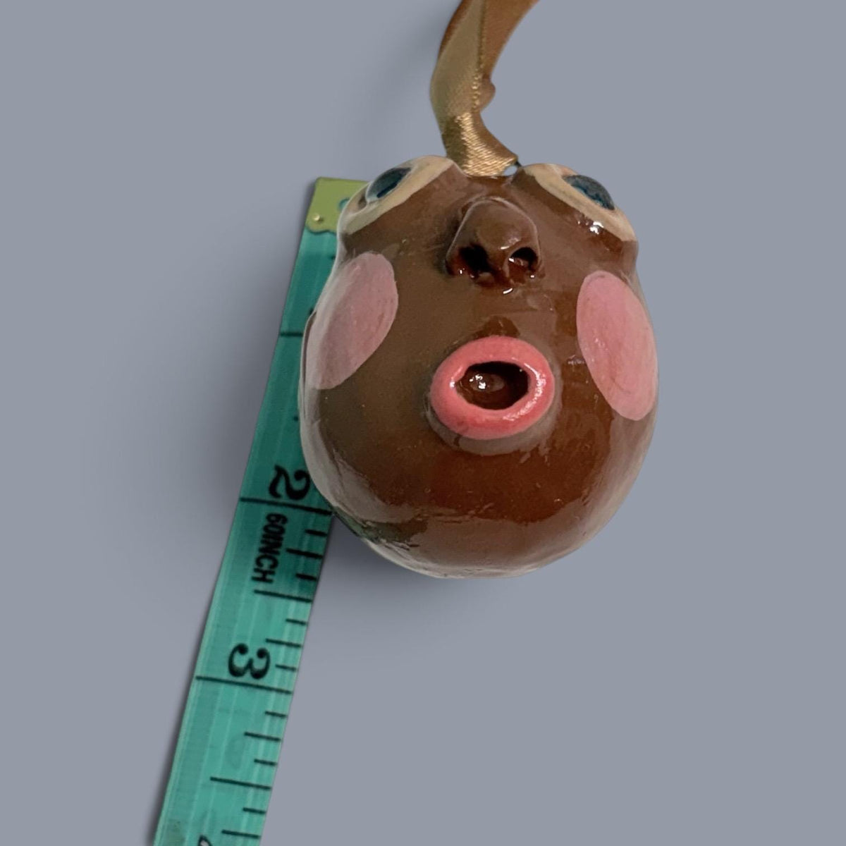 Quirky Rotten Eggie, Handmade Face Egg Ornament – Funny Clay Hanging Decoration, Easter, Mardi Gras