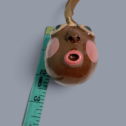 Quirky Rotten Eggie, Handmade Face Egg Ornament – Funny Clay Hanging Decoration, Easter, Mardi Gras