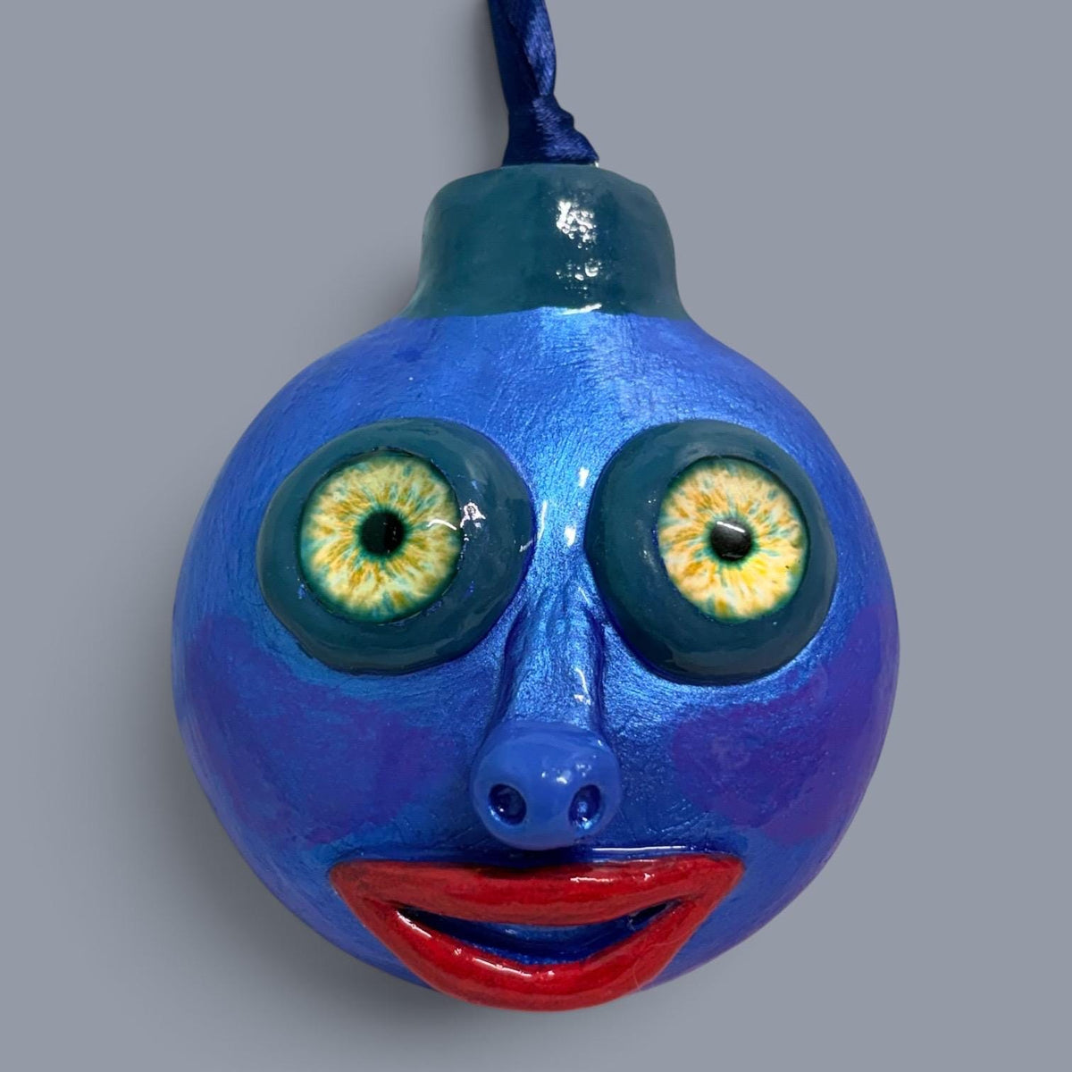Whimsical Quirky Face Ornament Handmade Clay