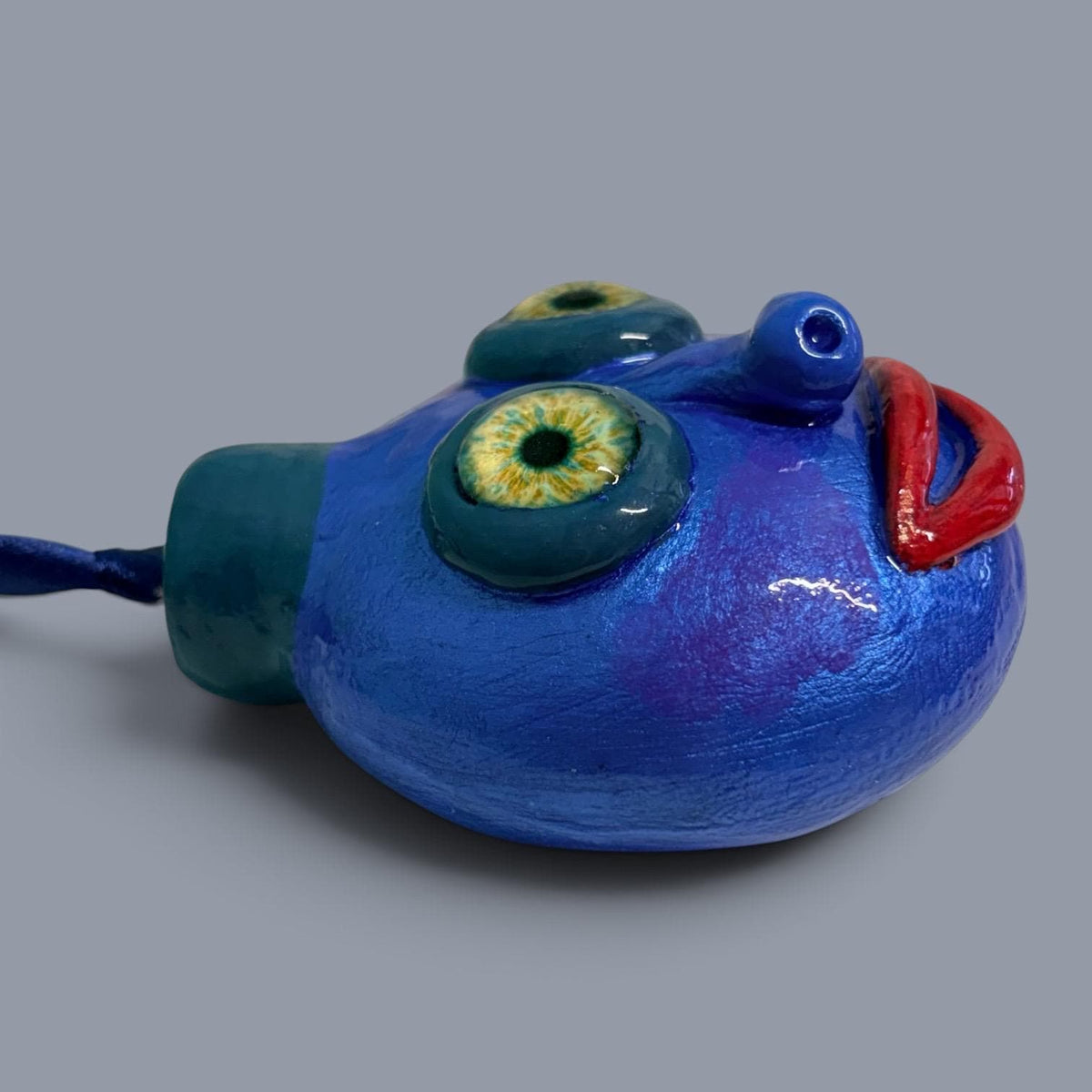 Whimsical Quirky Face Ornament Handmade Clay