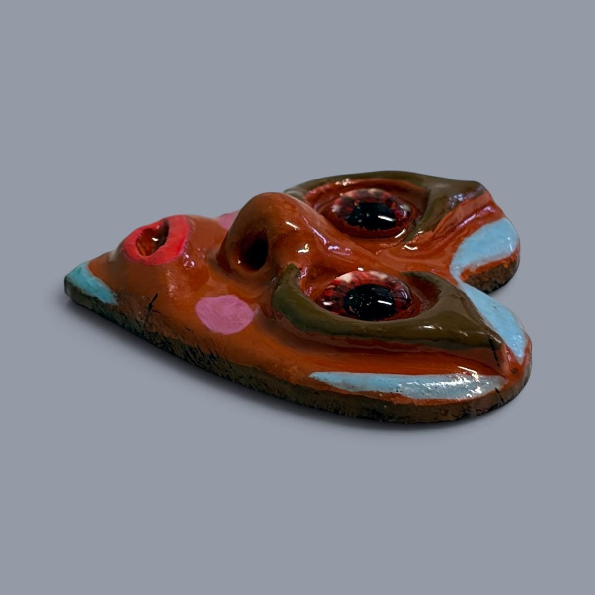 Handmade Creepling Two-Eyed Heart Magnet: Quirky Sculpture, Hand Painted, 2" Collectible