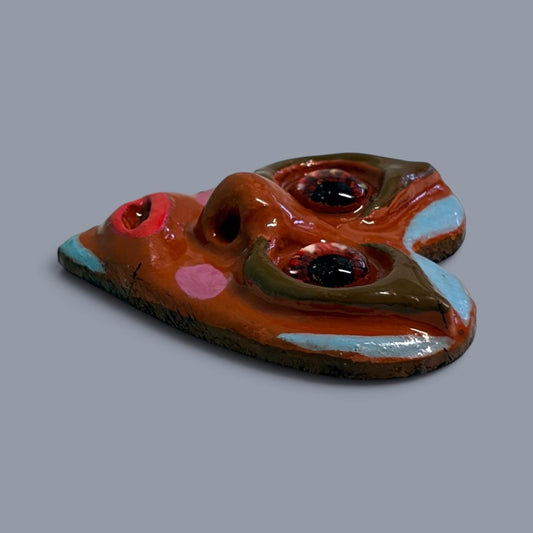 Handmade Creepling Two-Eyed Heart Magnet: Quirky Sculpture, Hand Painted, 2" Collectible